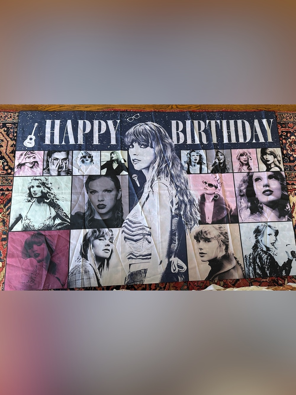 Taylor Swift Eras Tour Happy Birthday Banner Tapestry Wall Backdrop Music Decor